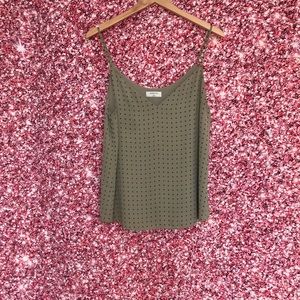 Babaton Olive Green Eyelet Silk Camisole
